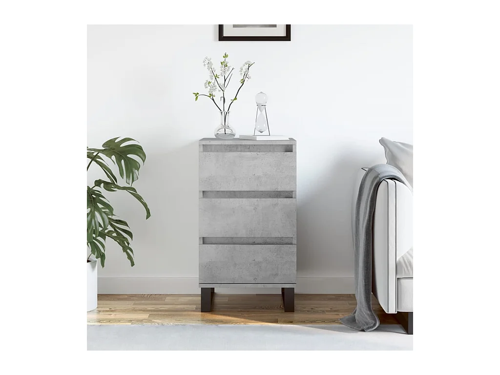 Betongrijs dressoir 40x35x70 cm bewerkt hout