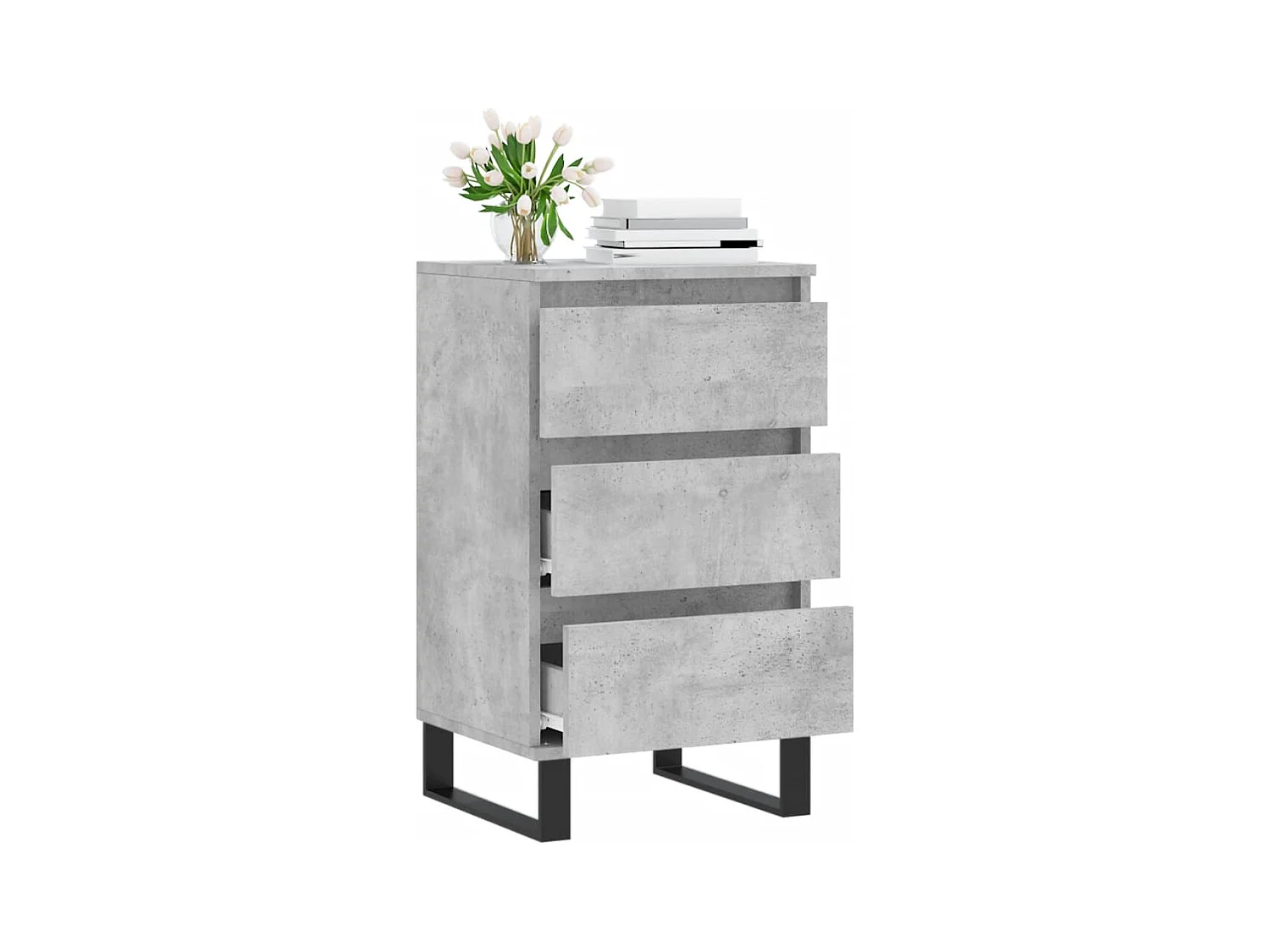 Betongrijs dressoir 40x35x70 cm bewerkt hout