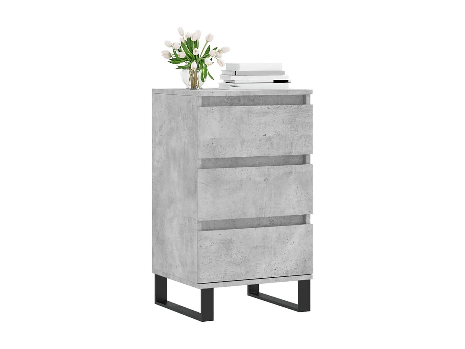 Buffet gris béton 40x35x70 cm bois d'ingénierie