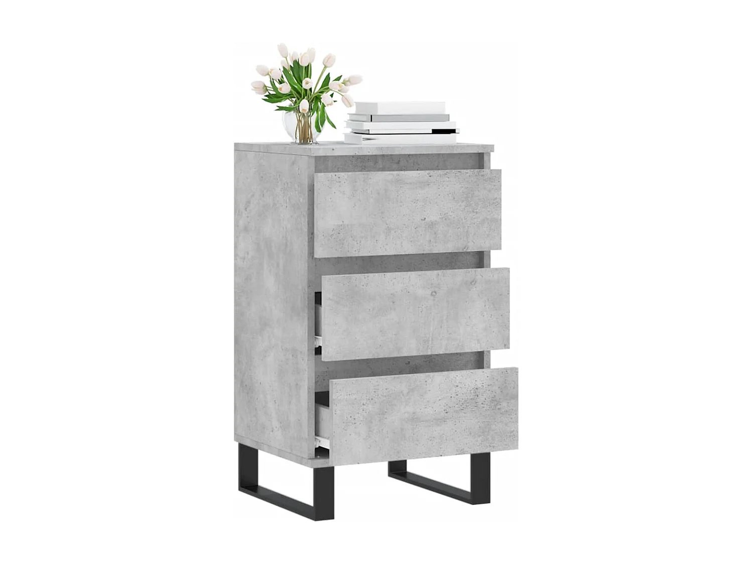 Buffet gris béton 40x35x70 cm bois d'ingénierie