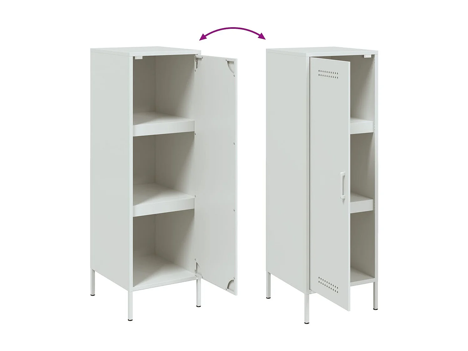 Wit hoog dressoir 36x39x113 cm staal