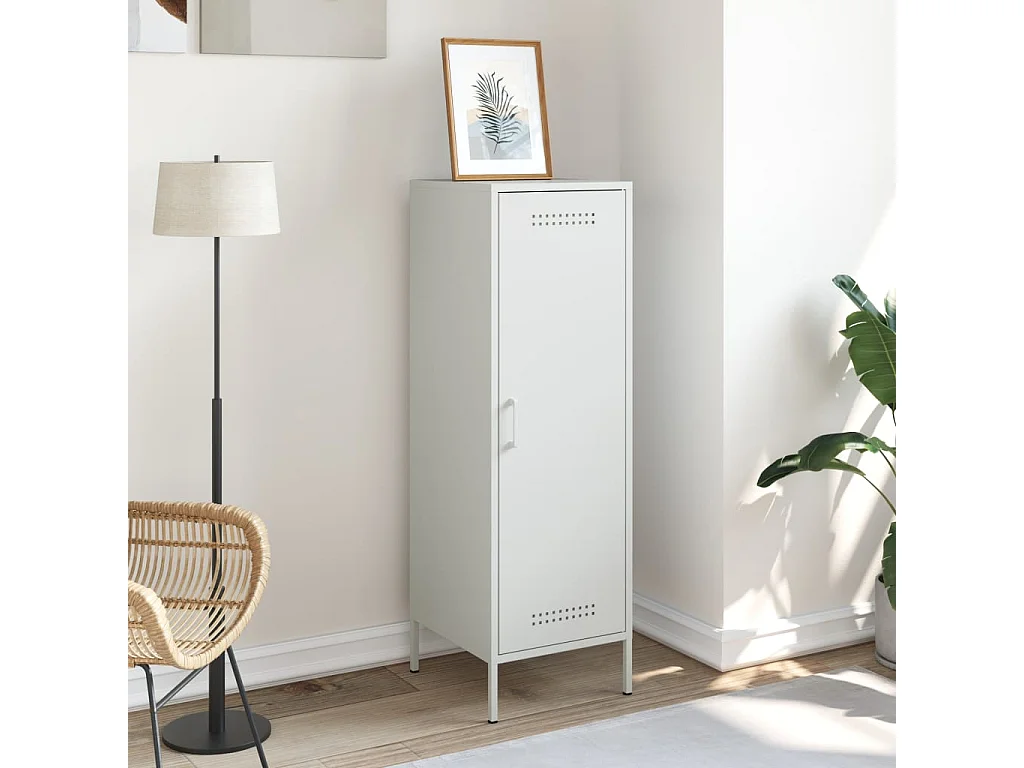 Buffet haut blanc 36x39x113 cm acier