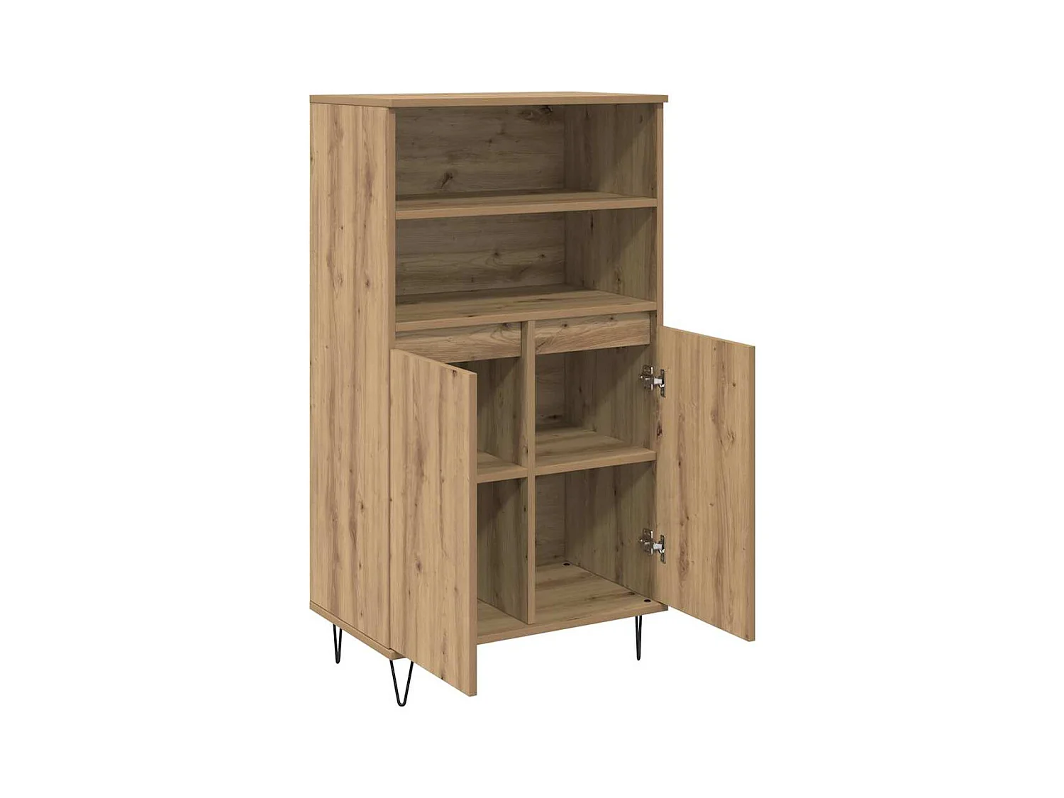 Hoge kast bruin 60 x 36 x 110 cm bewerkt hout