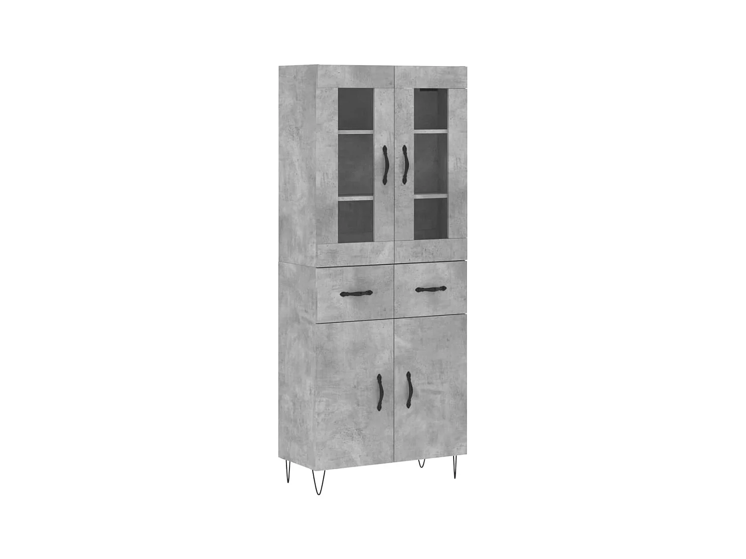 Buffet haut Gris béton 69,5x34x180 cm Bois d'ingénierie