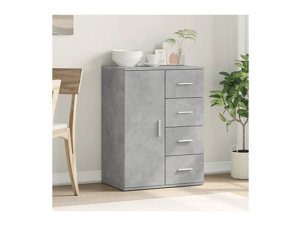 Buffet gris béton 59x39x80 cm bois d'ingénierie