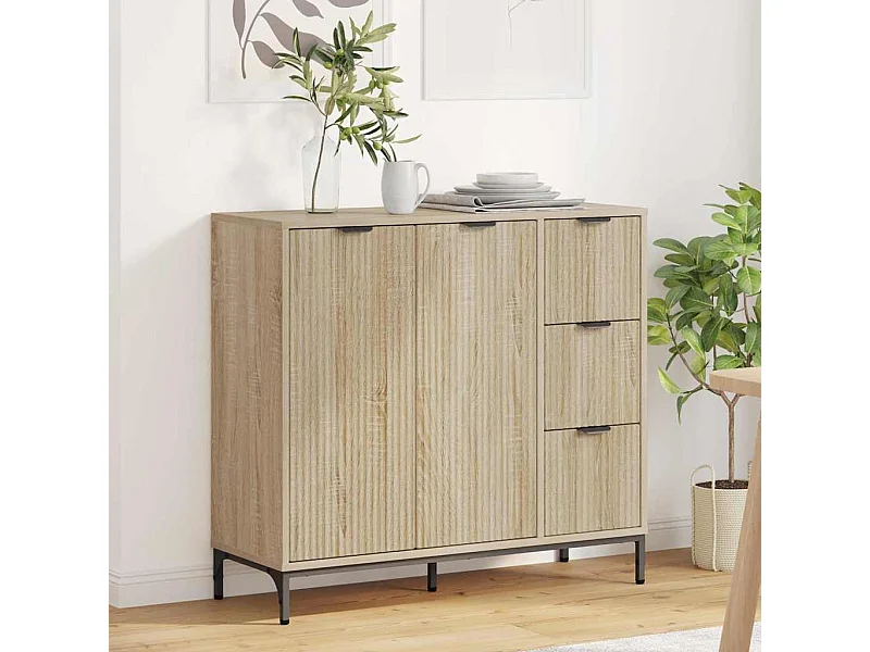 Buffet Chêne sonoma 89,5 x 33 x 82 cm Bois d'ingénierie