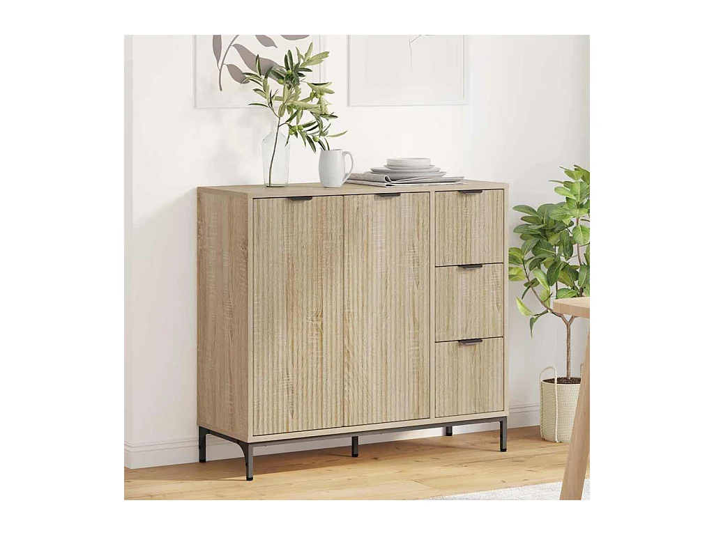 Buffet Chêne sonoma 89,5 x 33 x 82 cm Bois d'ingénierie