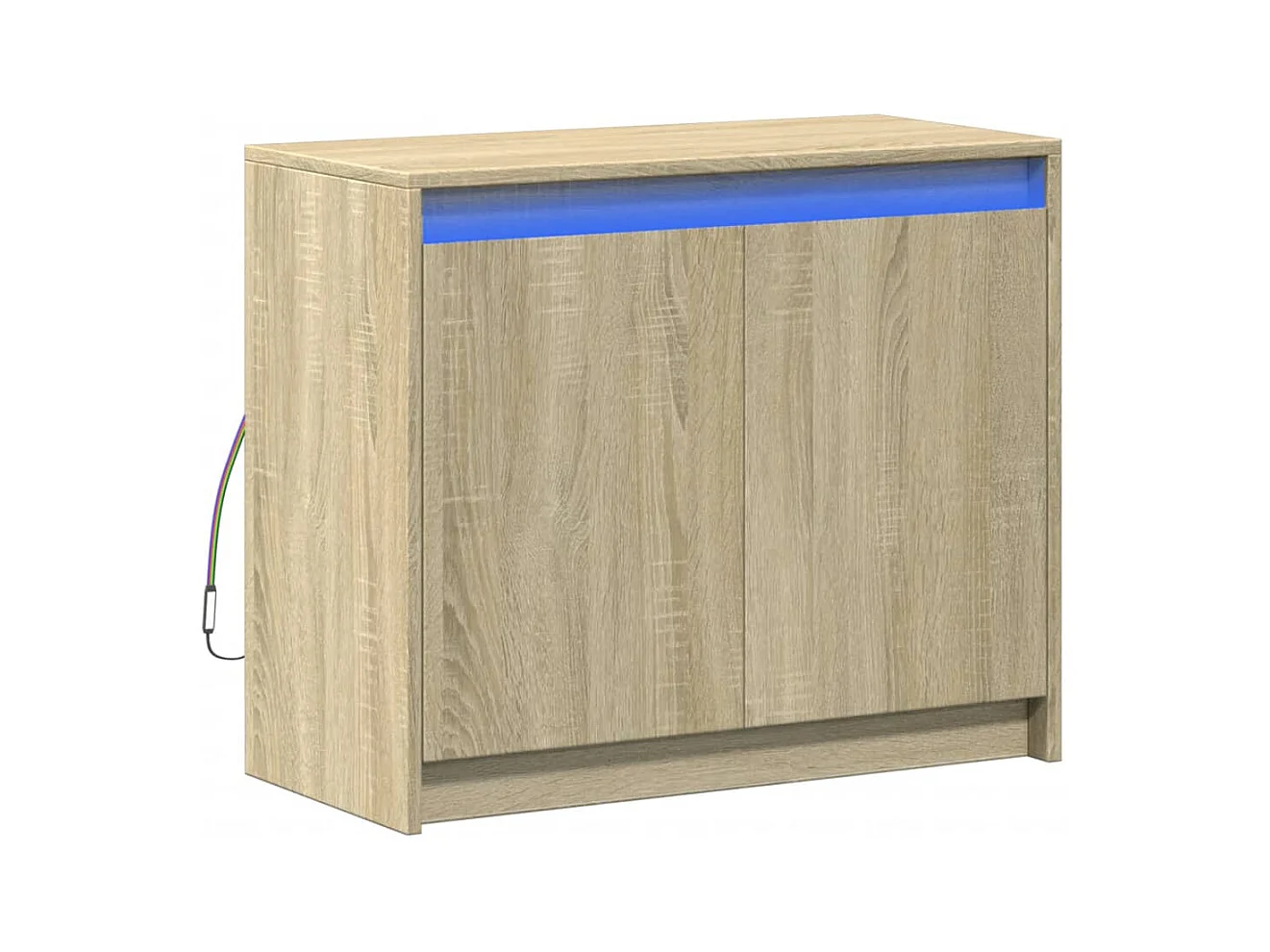 Buffet avec LED chêne sonoma 72x34x61 cm bois d'ingénierie