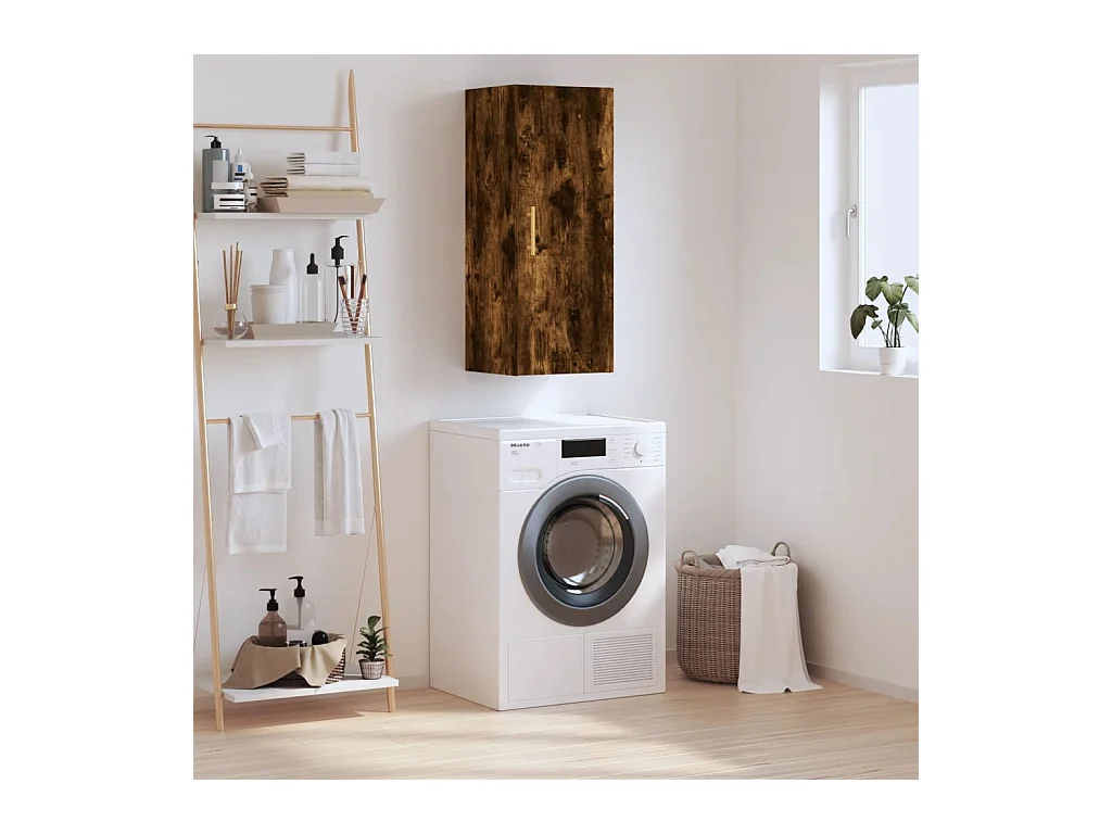 Armoire murale chêne fumé 34,5x34x90 cm