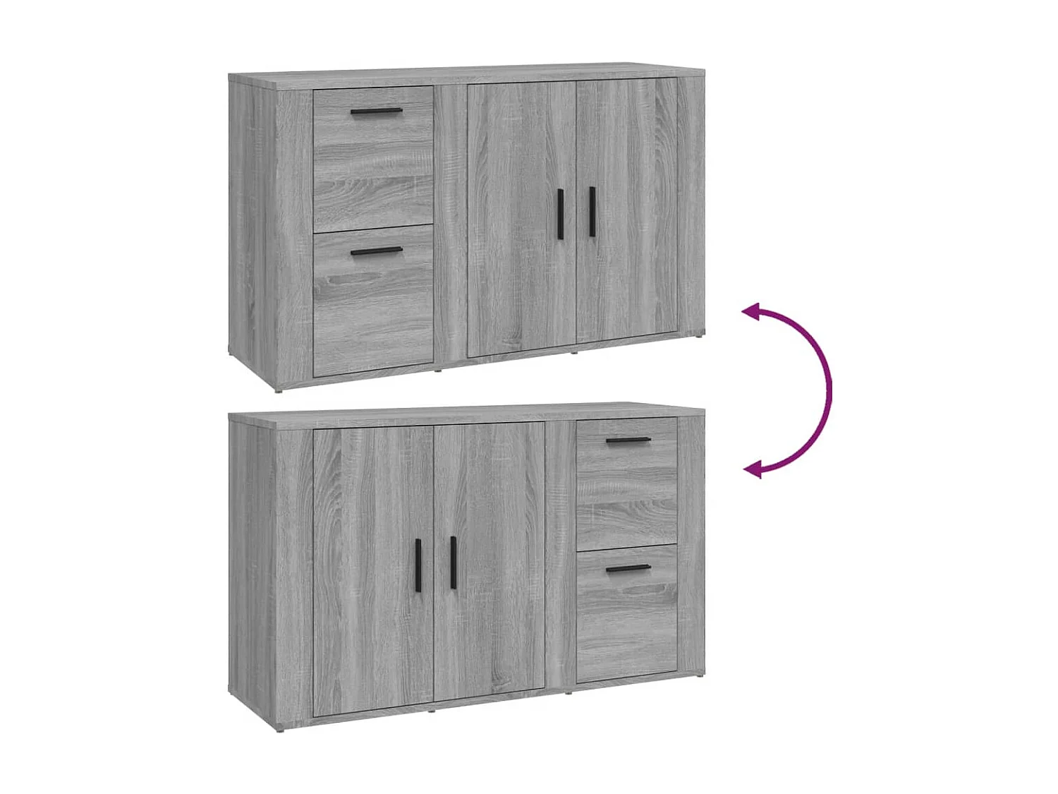 Buffet Sonoma gris 100x33x59,5 cm Bois d'ingénierie