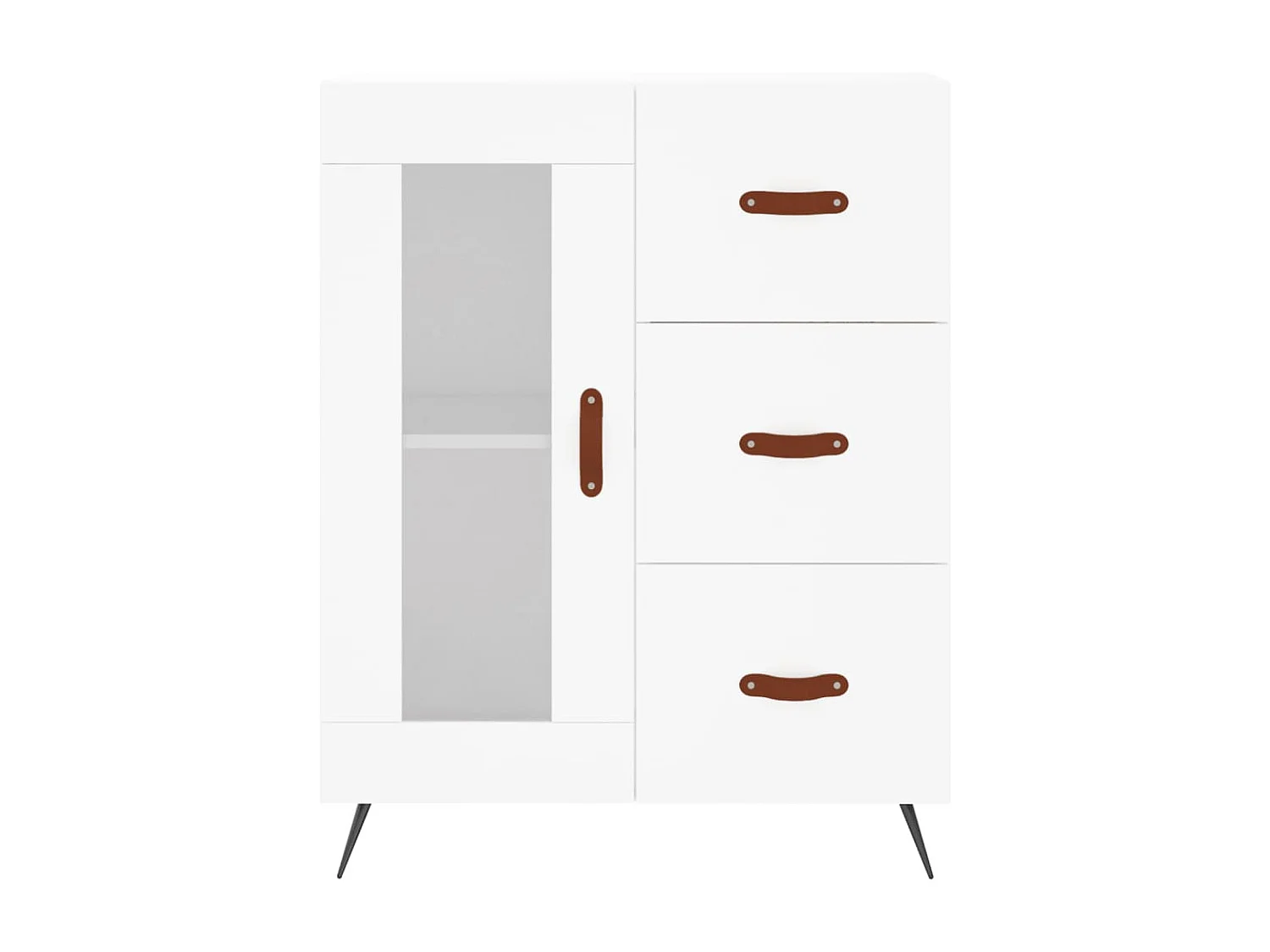 Credenza alta bianca 69,5x34x180 cm Legno ingegnerizzato