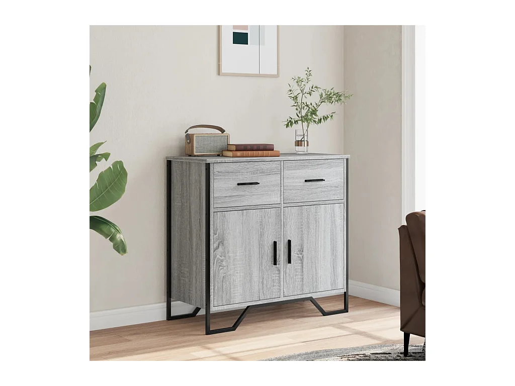 Buffet sonoma gris 79,5x35,5x74,5 cm bois d'ingénierie