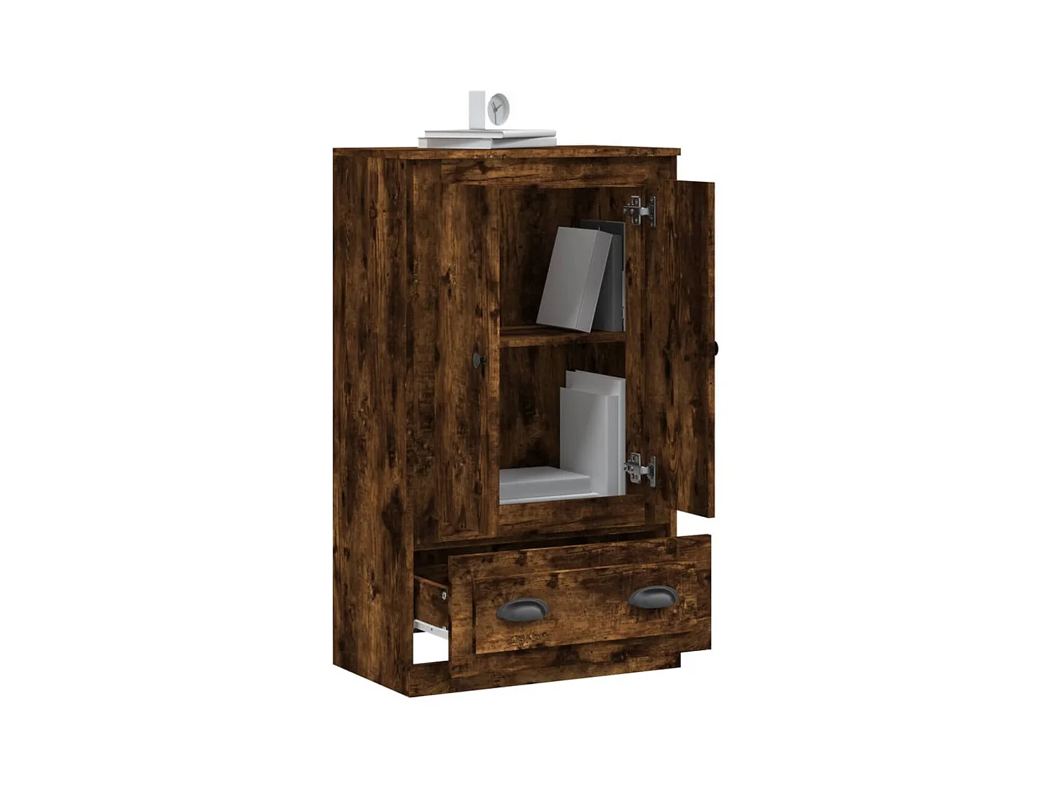 Hohes Sideboard Räuchereiche 60x35,5x103,5 cm Holzwerkstoff