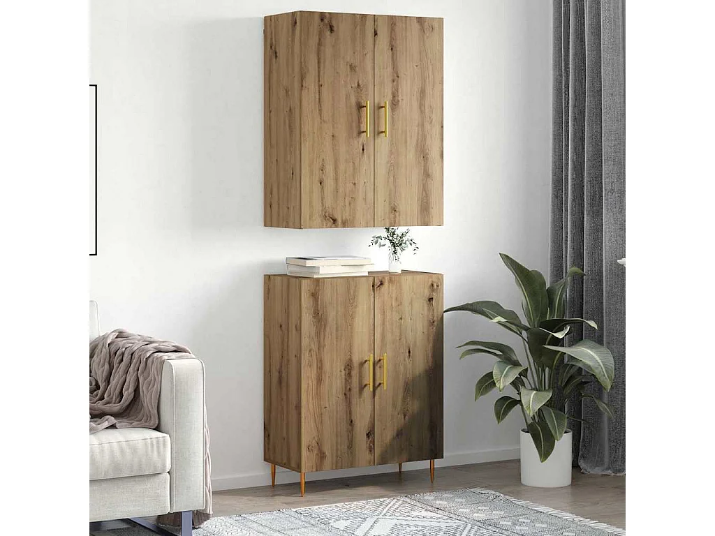 Haut Armoire chêne artisanal 69,5 x 34 x 180 cm