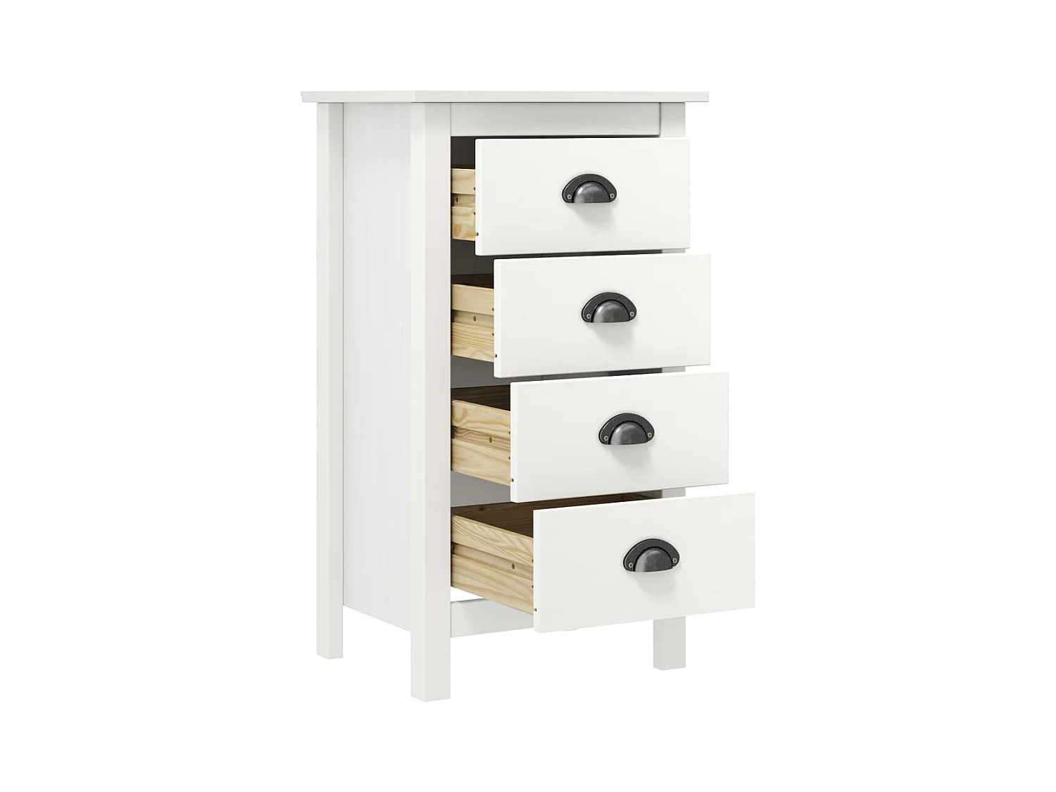 Buffet Hill Blanc 46x35x80 cm Bois de pin solide
