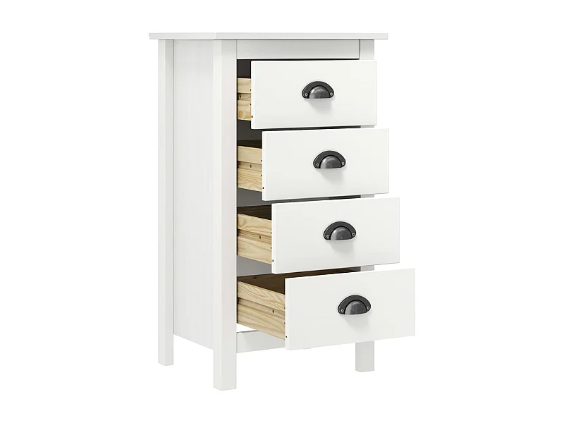Buffet Hill Blanc 46x35x80 cm Bois de pin solide