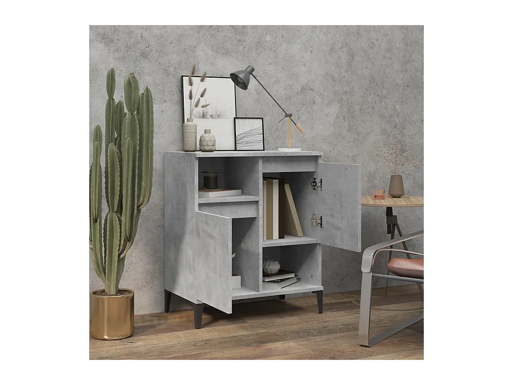 Credenza grigio cemento 60x35x70 cm in legno ingegnerizzato