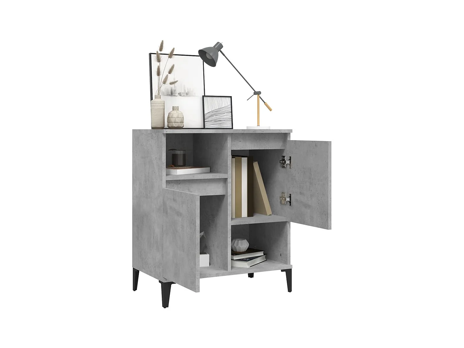 Credenza grigio cemento 60x35x70 cm in legno ingegnerizzato