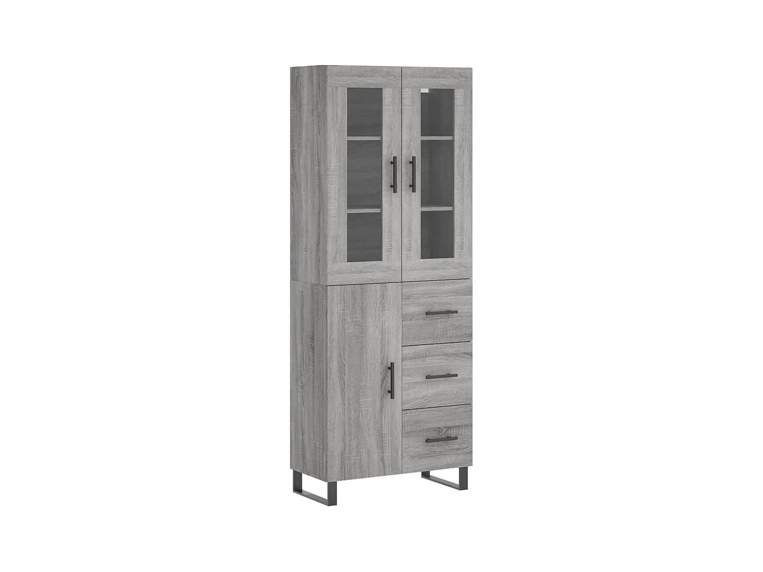 Buffet haut Sonoma gris 69,5x34x180 cm Bois d'ingénierie