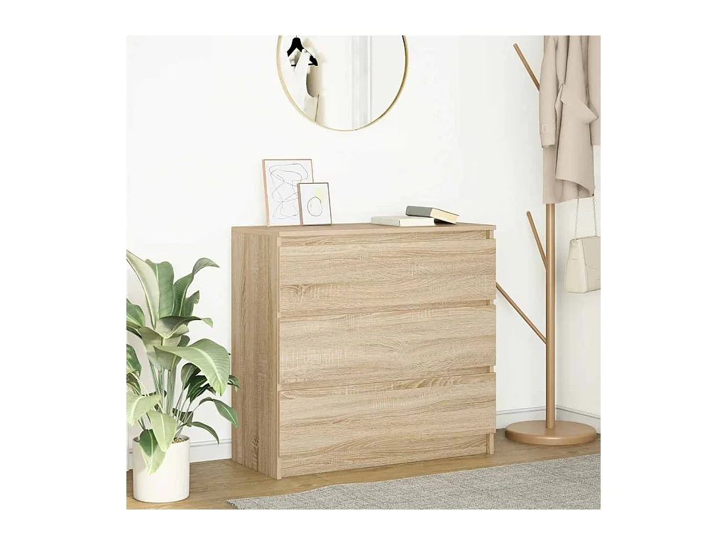 Buffet chêne sonoma 80x35x76 cm bois d'ingénierie