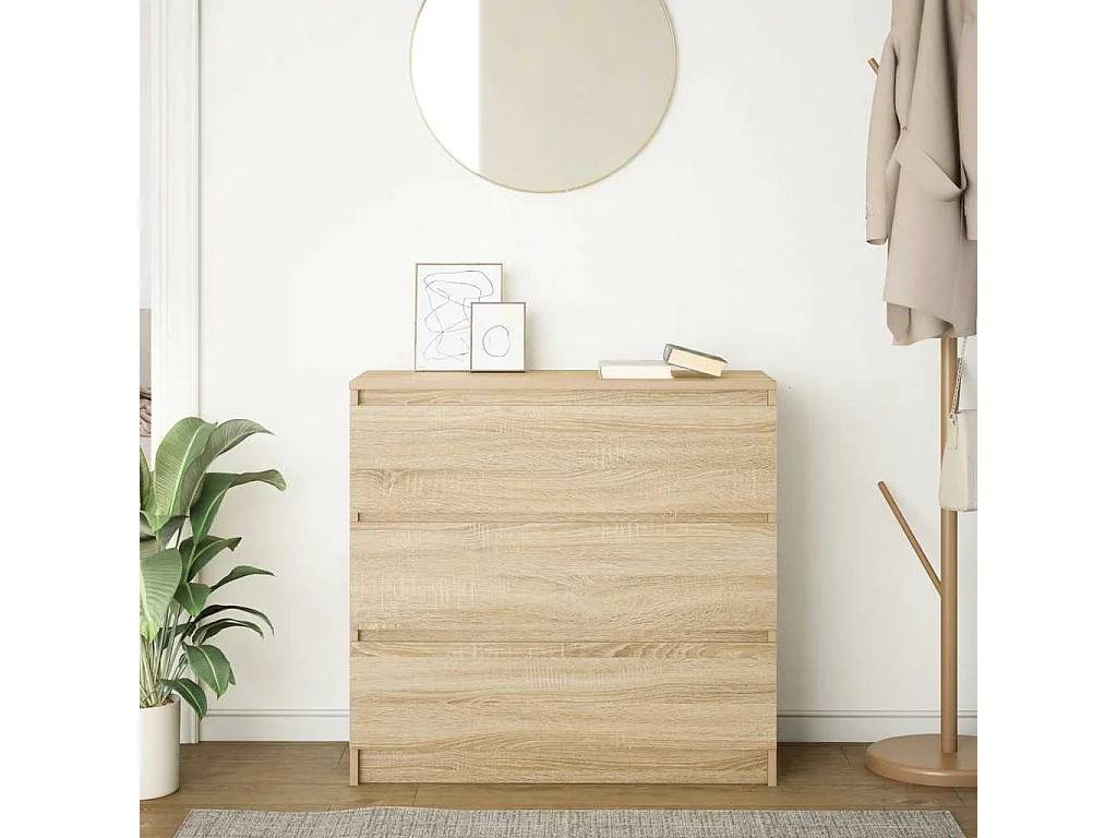 Sonoma eiken dressoir 80x35x76 cm bewerkt hout