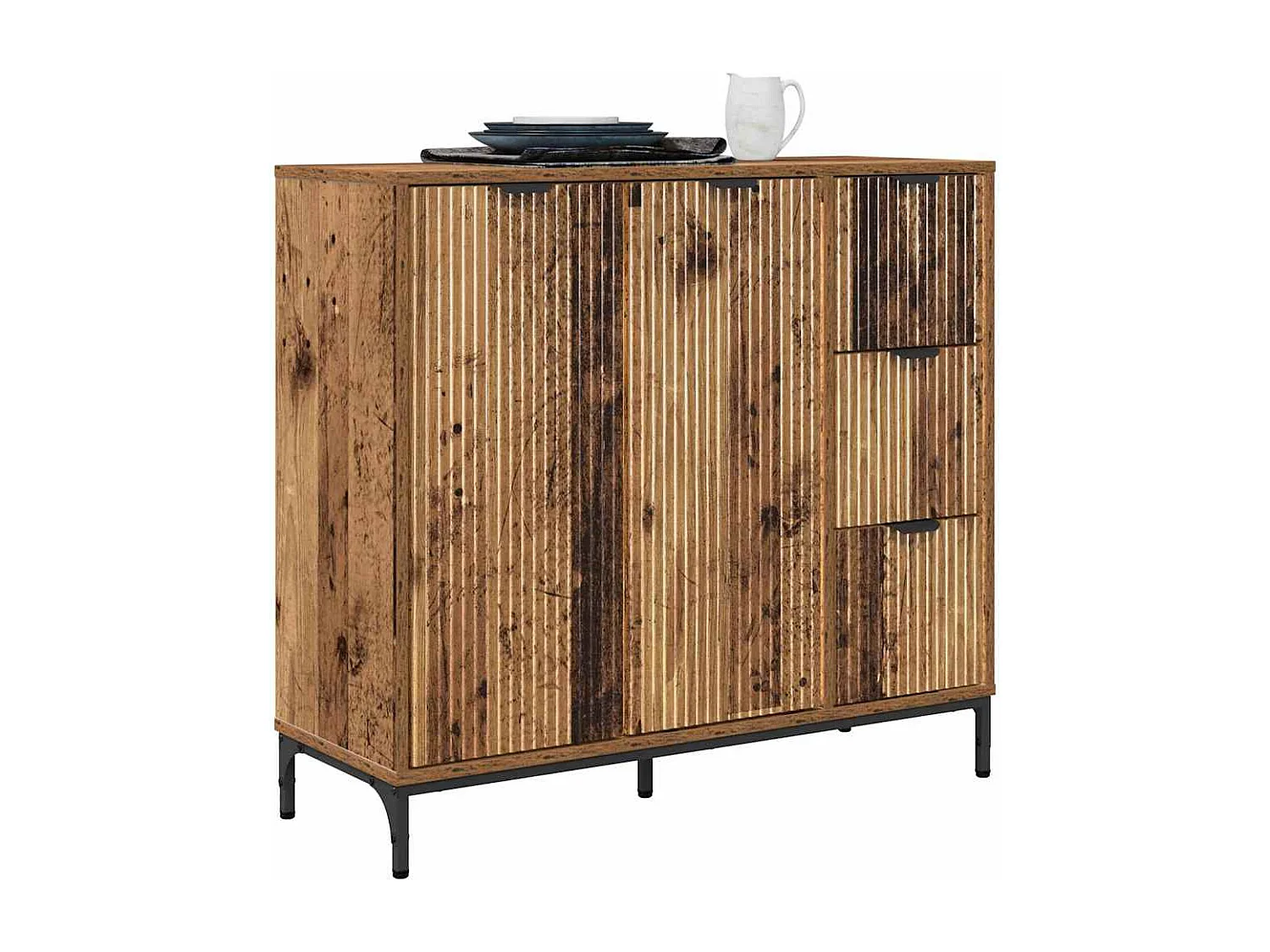 Dressoir Antiek hout 89,5 x 33 x 82 cm Bewerkt hout