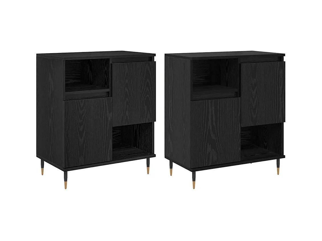 Buffets 2 pcs Chêne noir 120 x 35 x 70 cm Bois d'ingénierie