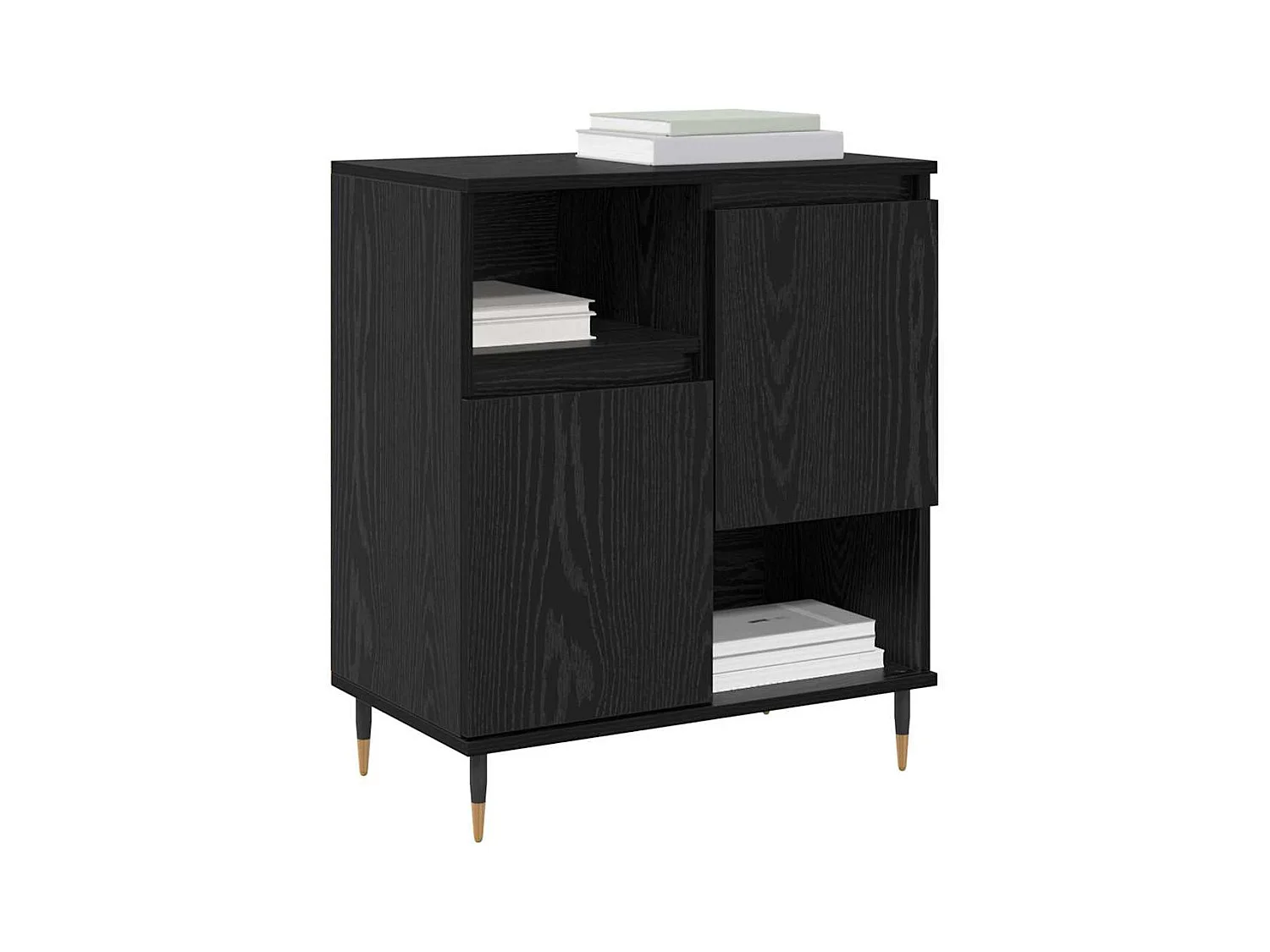 Buffets 2 pcs Chêne noir 120 x 35 x 70 cm Bois d'ingénierie