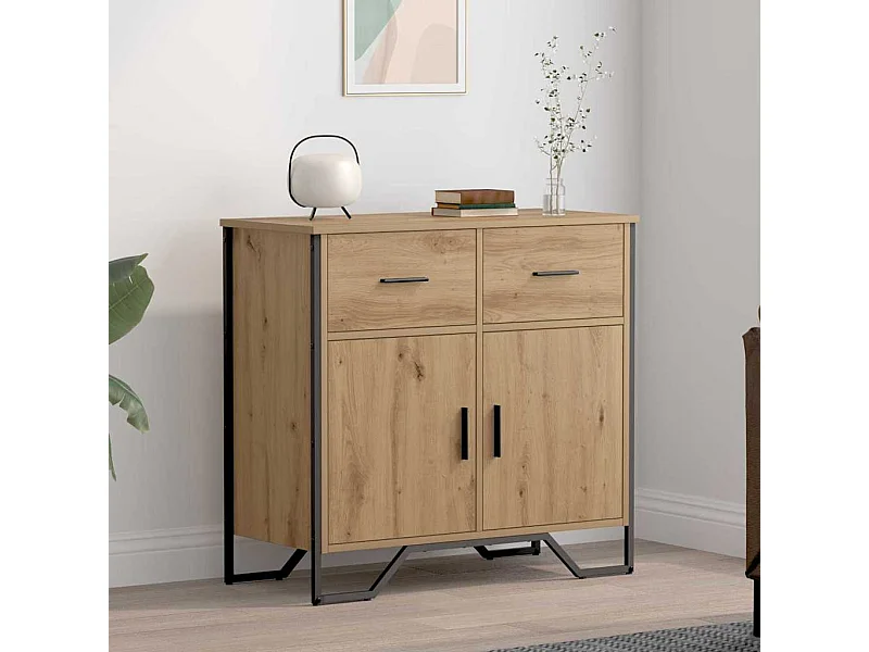 Credenza in rovere realizzata a mano 79,5 x 35,5 x 74,5 cm Legno ingegnerizzato