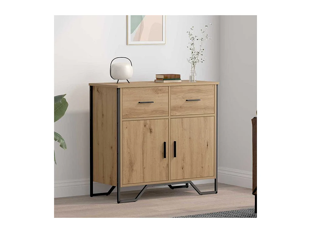 Credenza in rovere realizzata a mano 79,5 x 35,5 x 74,5 cm Legno ingegnerizzato