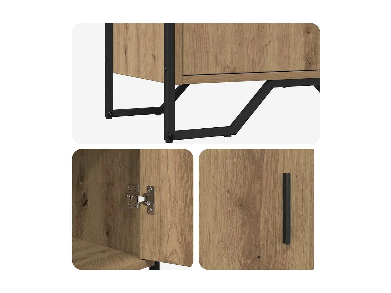 Credenza in rovere realizzata a mano 79,5 x 35,5 x 74,5 cm Legno ingegnerizzato