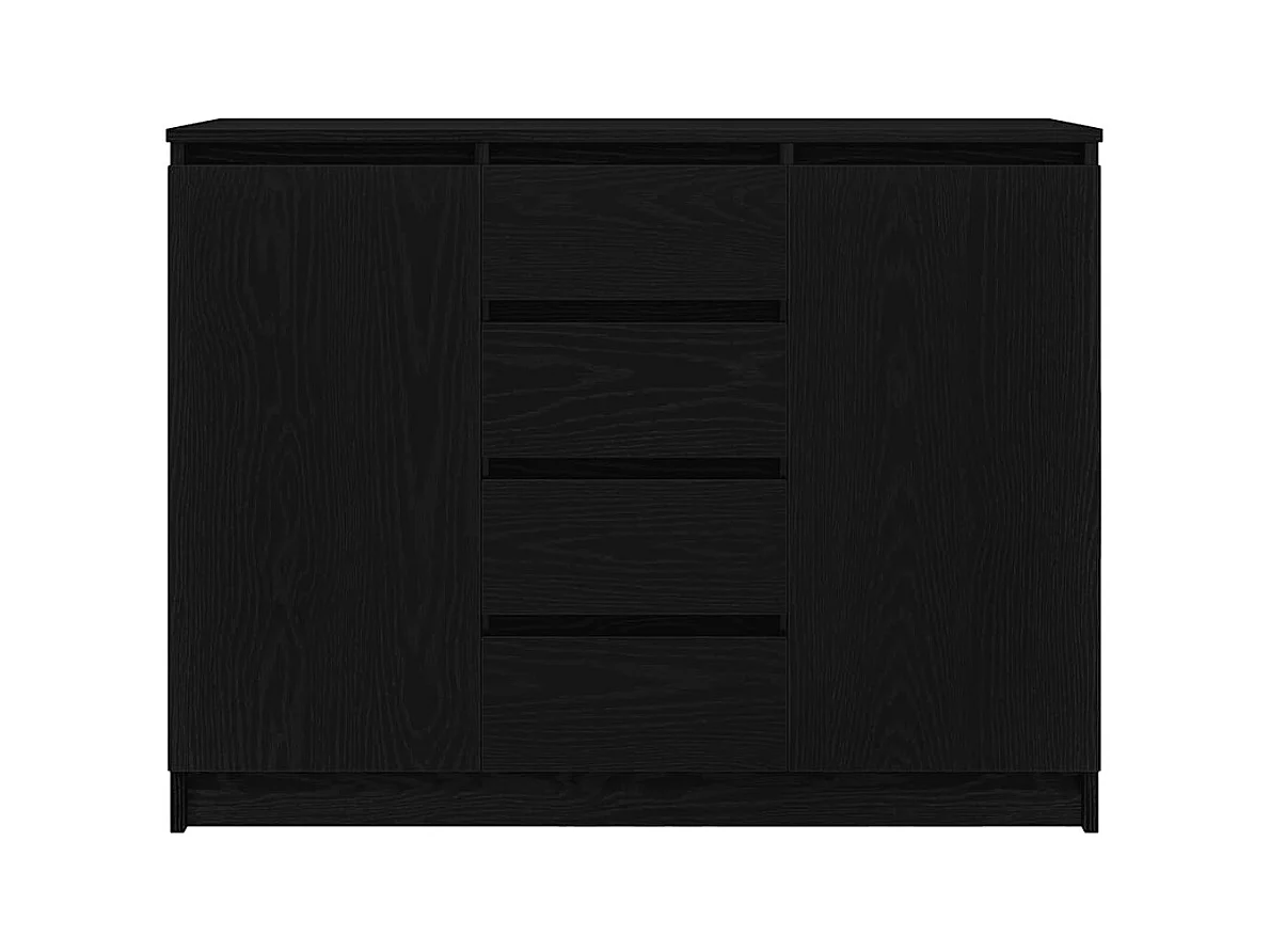 Buffet avec tiroirs chêne noir 100,5x35x76 cm bois d'ingénierie