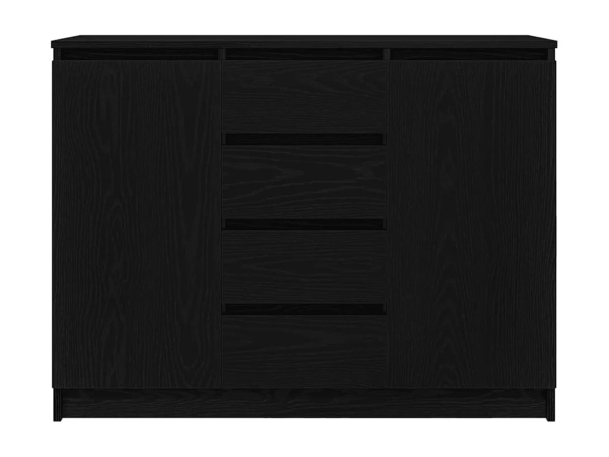 Buffet avec tiroirs chêne noir 100,5x35x76 cm bois d'ingénierie