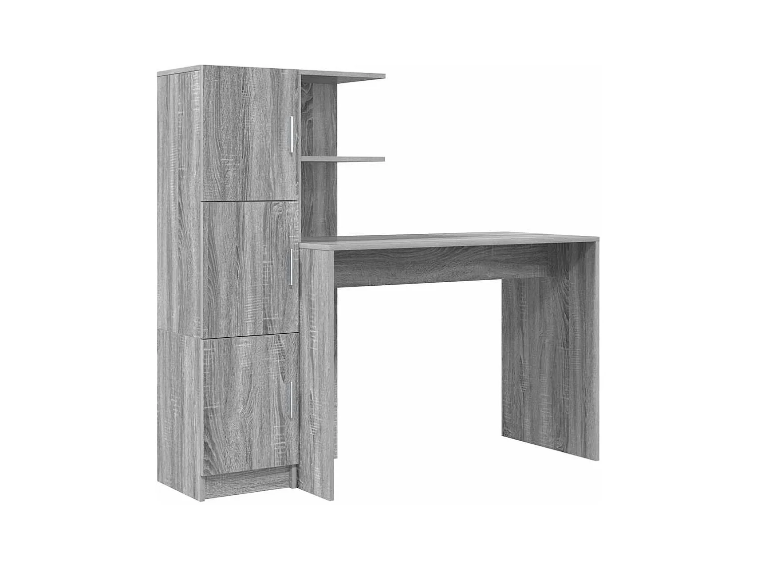 Bureau met opbergruimte 2 stuks Sonoma grijs 102 x 50 x 124 cm