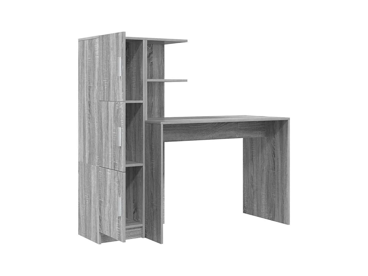 Bureau met opbergruimte 2 stuks Sonoma grijs 102 x 50 x 124 cm