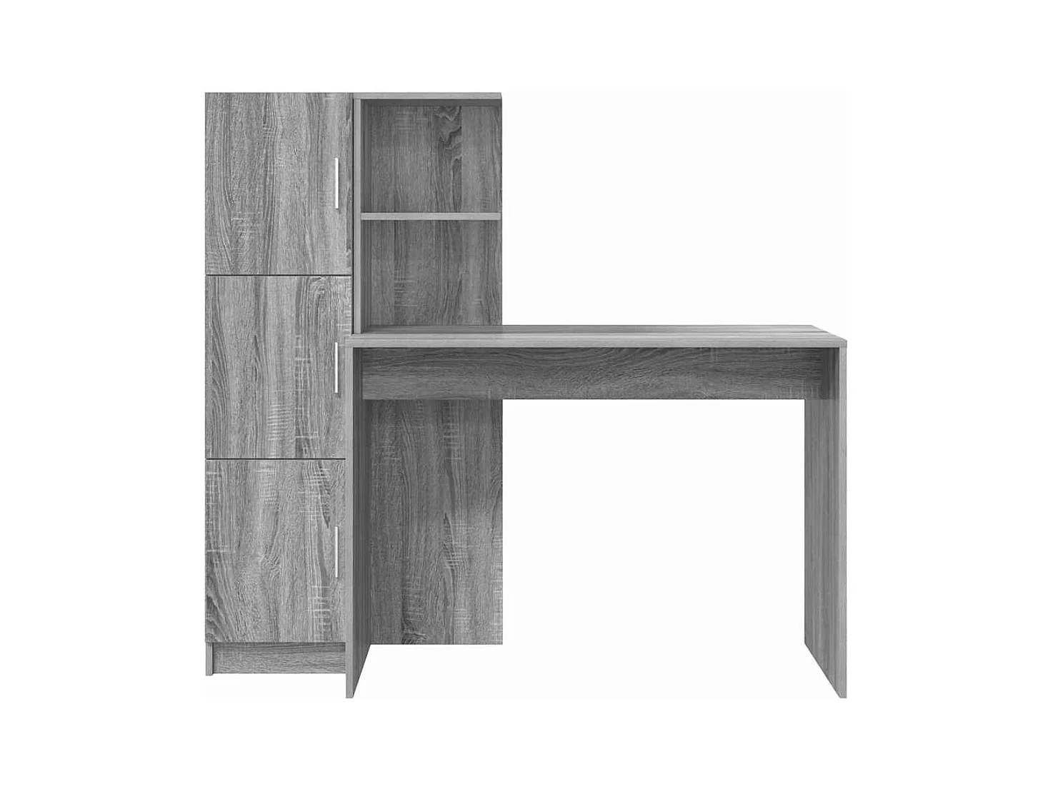 Bureau met opbergruimte 2 stuks Sonoma grijs 102 x 50 x 124 cm