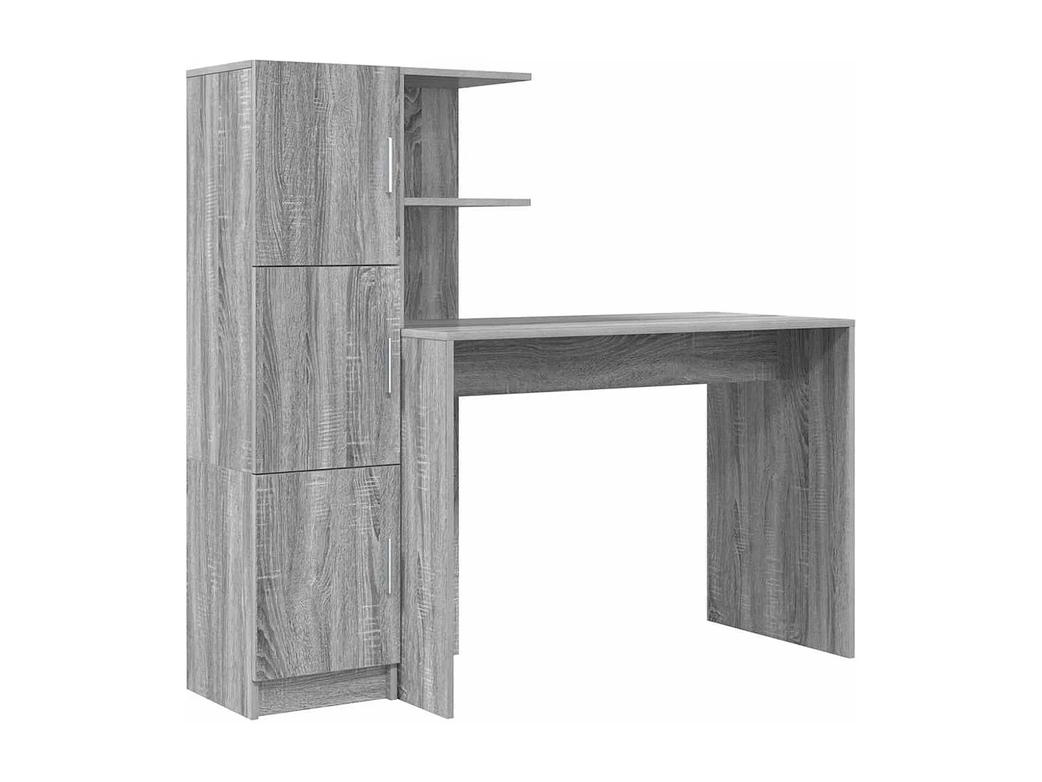 Bureau avec rangement 2 pcs Sonoma gris 102 x 50 x 124 cm