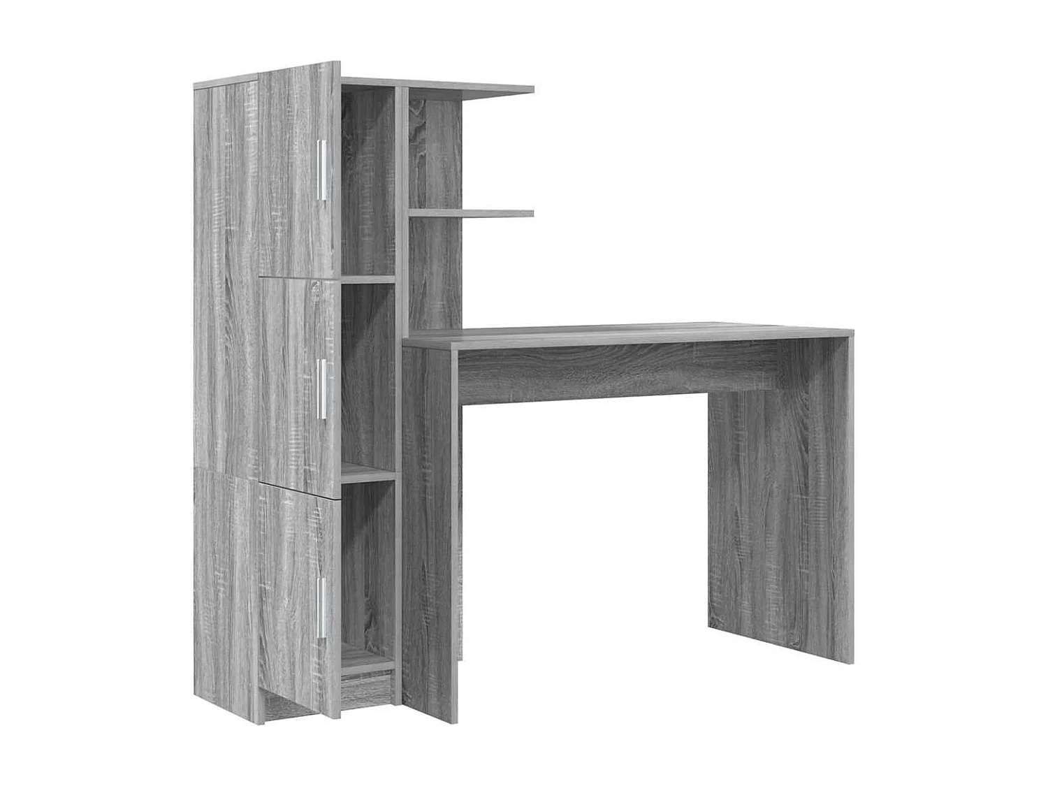 Bureau avec rangement 2 pcs Sonoma gris 102 x 50 x 124 cm