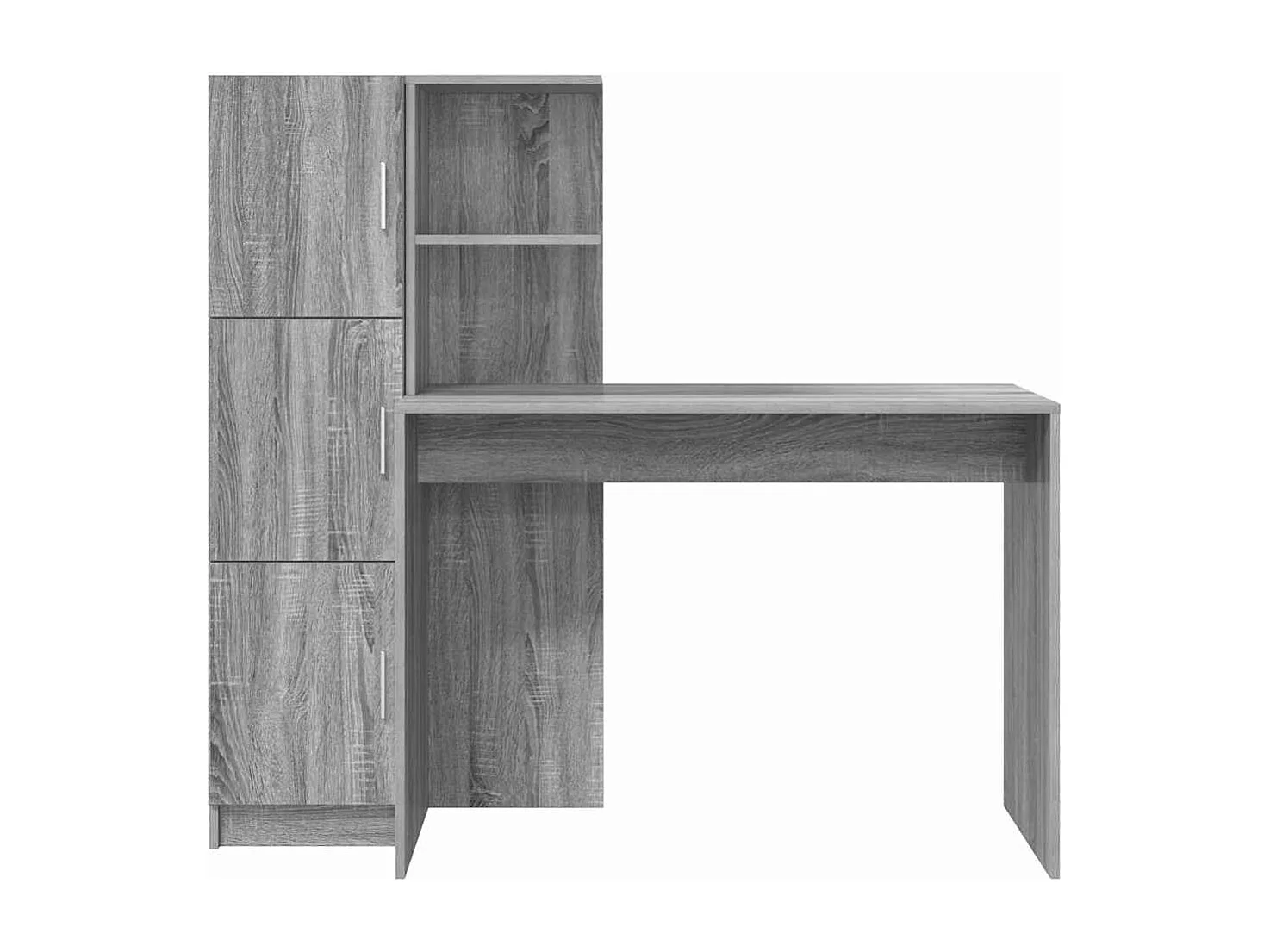 Bureau avec rangement 2 pcs Sonoma gris 102 x 50 x 124 cm