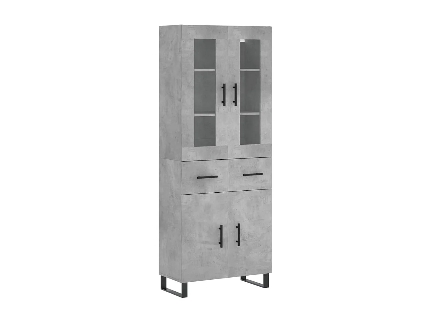 Buffet haut Gris béton 69,5x34x180 cm Bois d'ingénierie