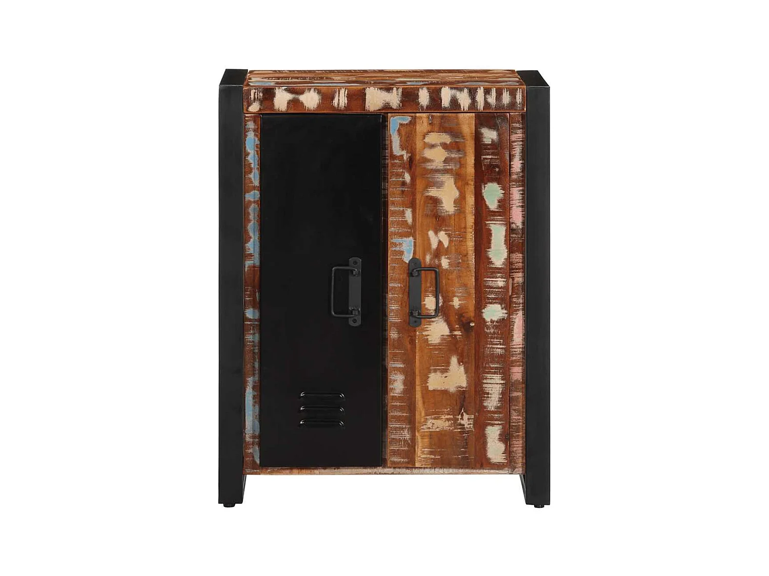 Buffet multicolore 55x35x70 cm bois massif récupération