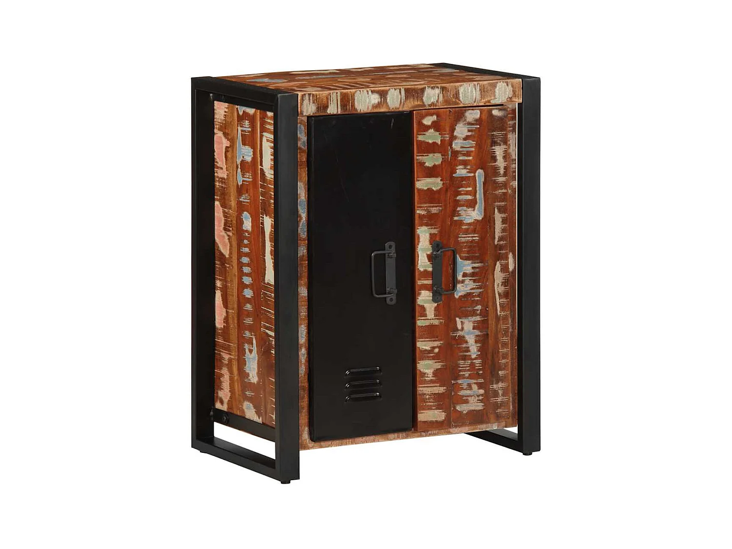 Credenza multicolore 55x35x70 cm in legno massello di recupero