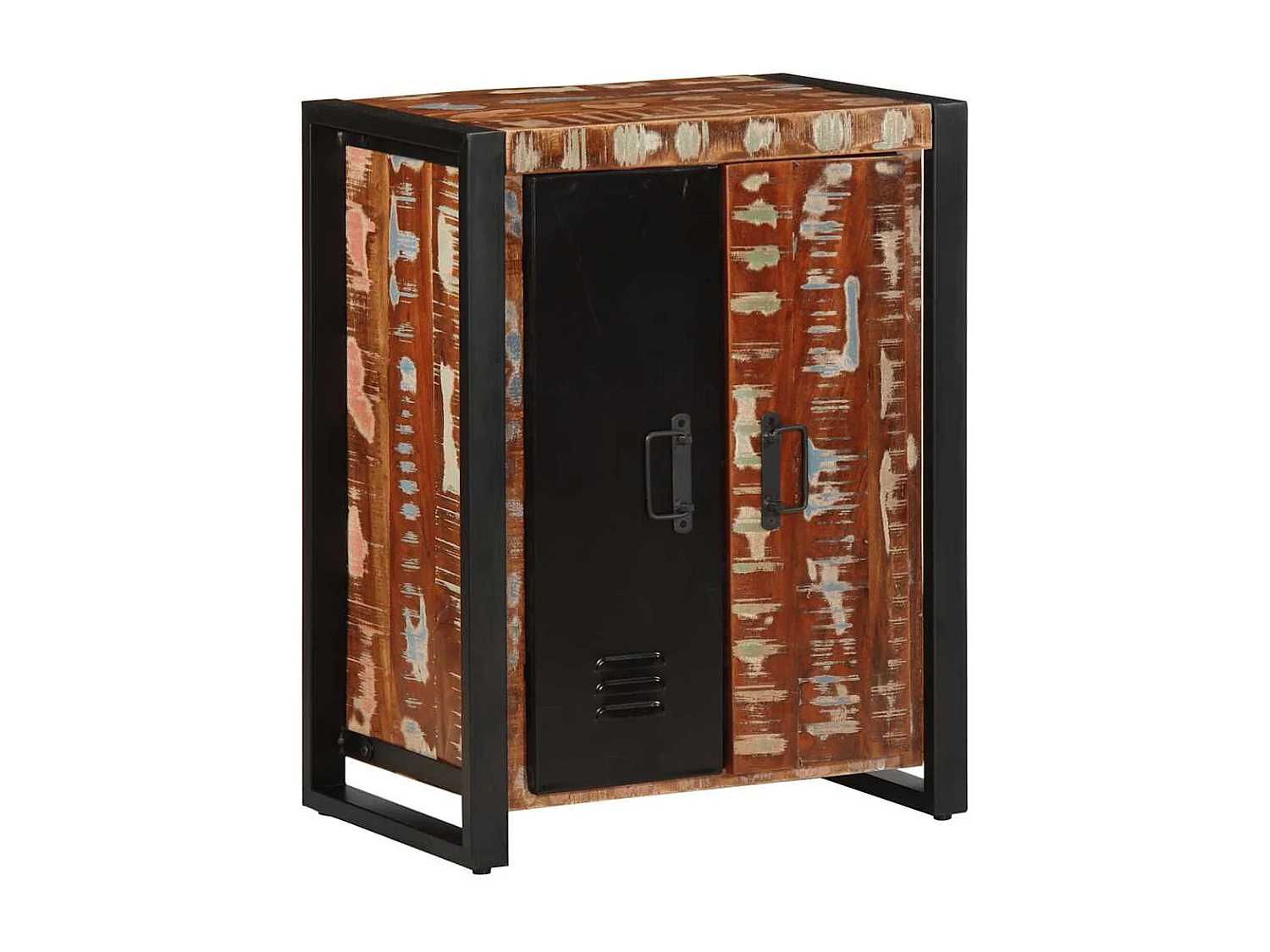 Buffet multicolore 55x35x70 cm bois massif récupération