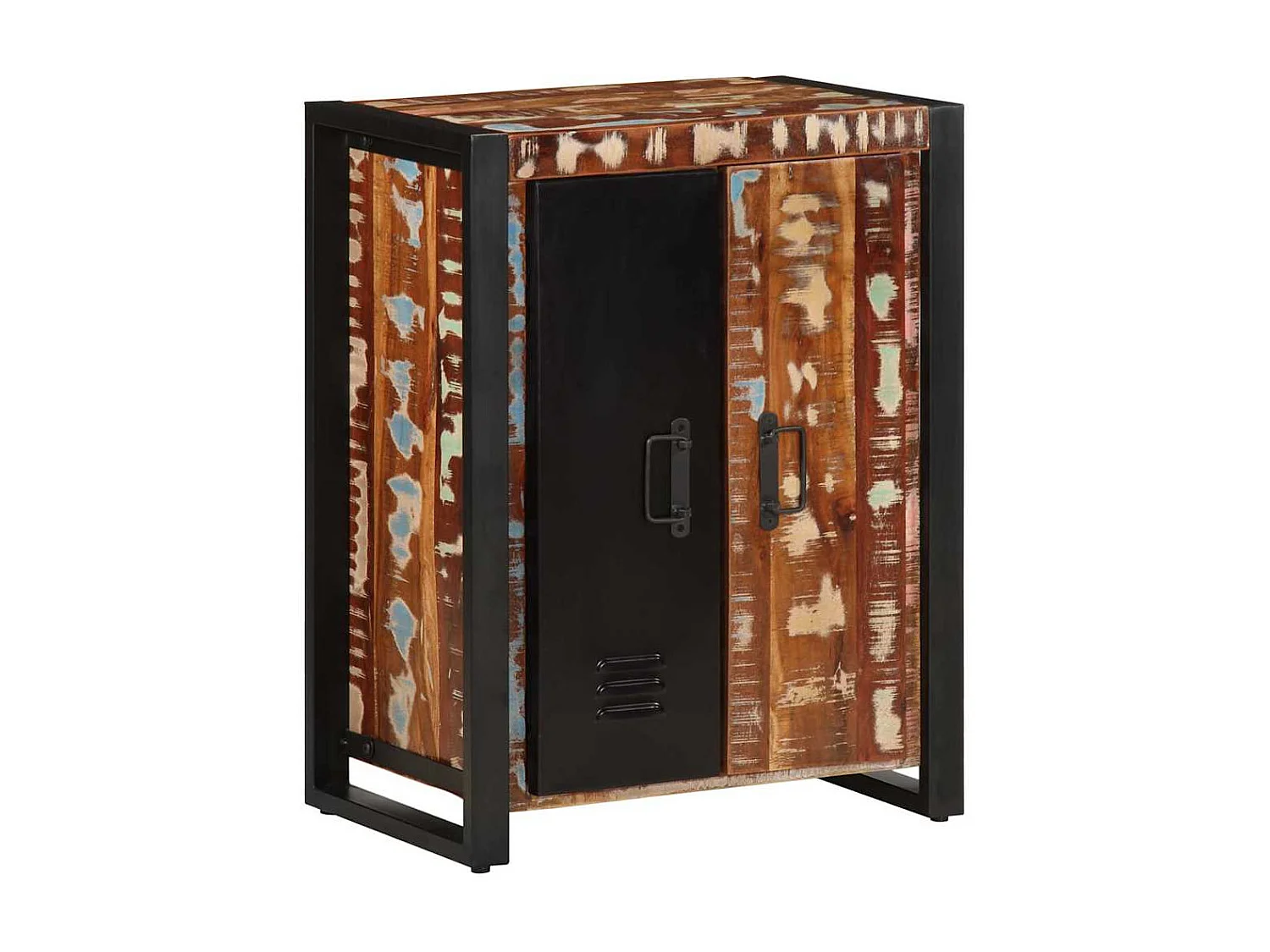 Buffet multicolore 55x35x70 cm bois massif récupération