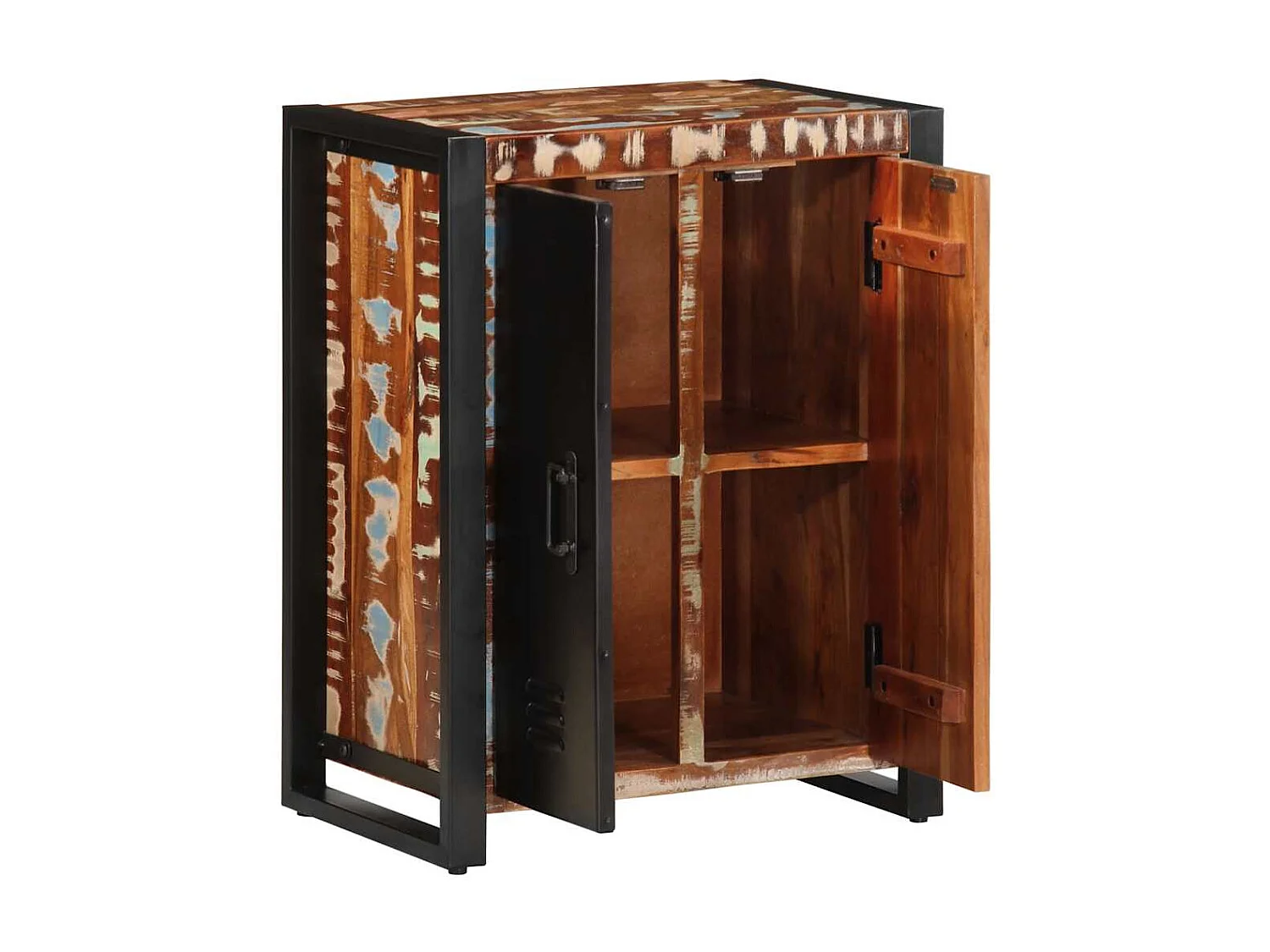 Buffet multicolore 55x35x70 cm bois massif récupération