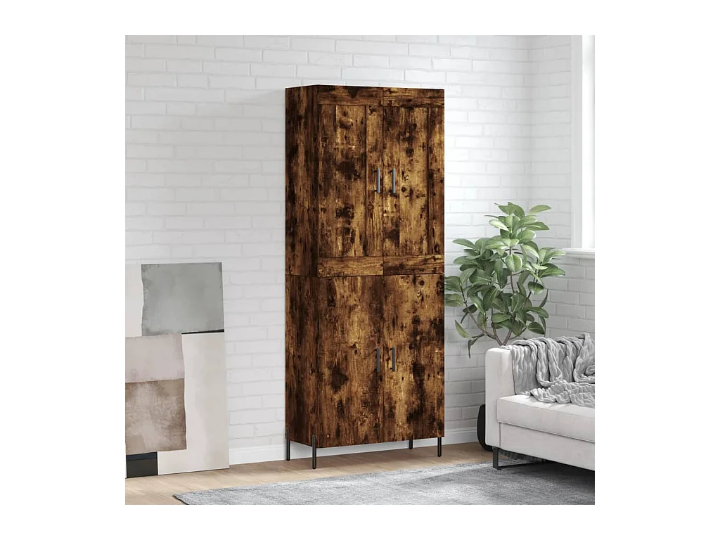 Hoog dressoir Gerookt eiken 69,5x34x180 cm Technisch hout