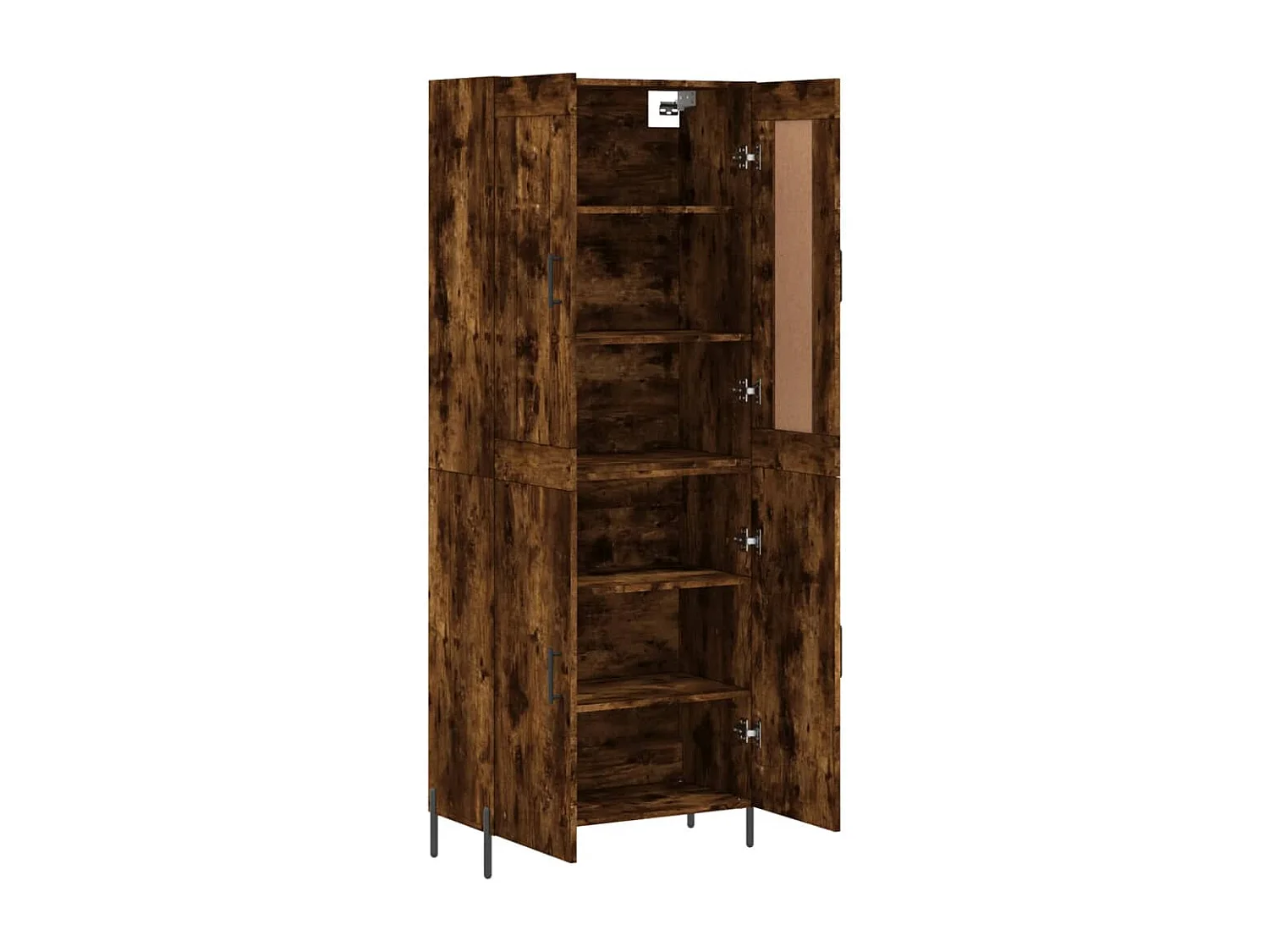 Buffet haut Chêne fumé 69,5x34x180 cm Bois d'ingénierie