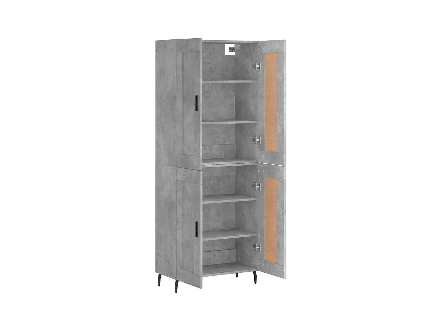 Buffet haut Gris béton 69,5x34x180 cm Bois d'ingénierie