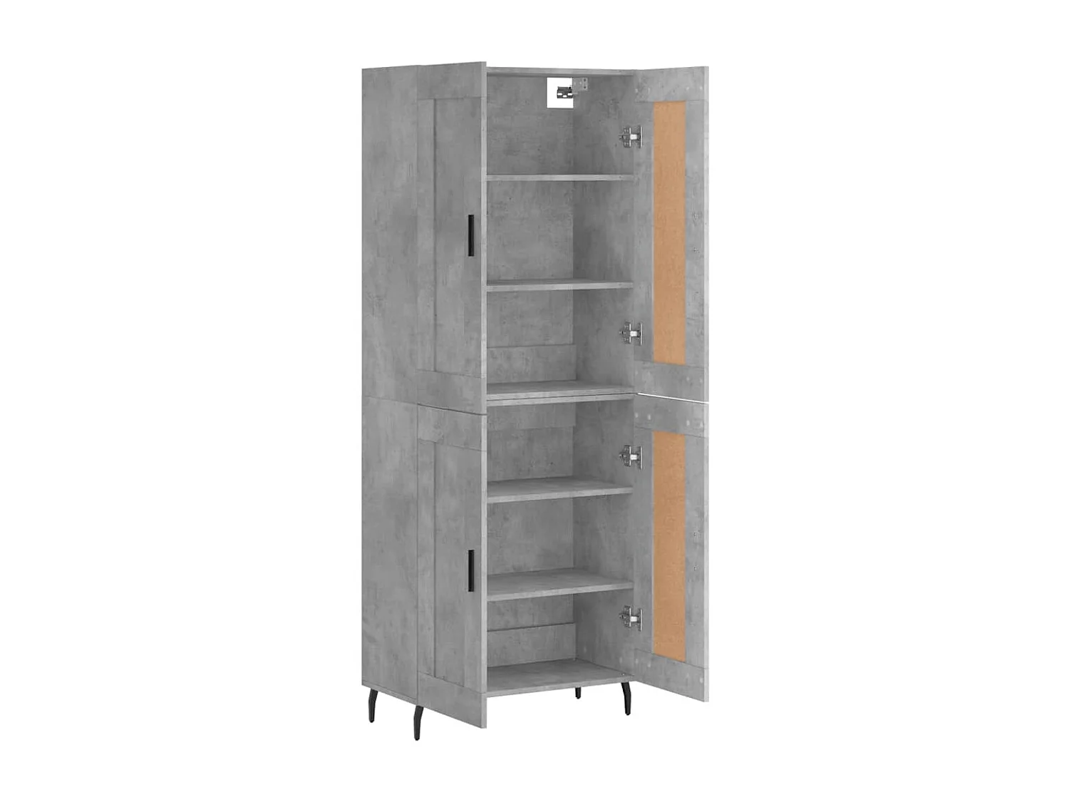 Buffet haut Gris béton 69,5x34x180 cm Bois d'ingénierie