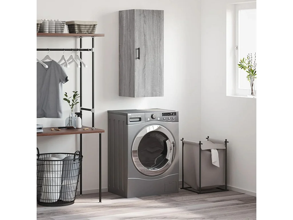 Armoire murale sonoma gris 34,5x34x90 cm